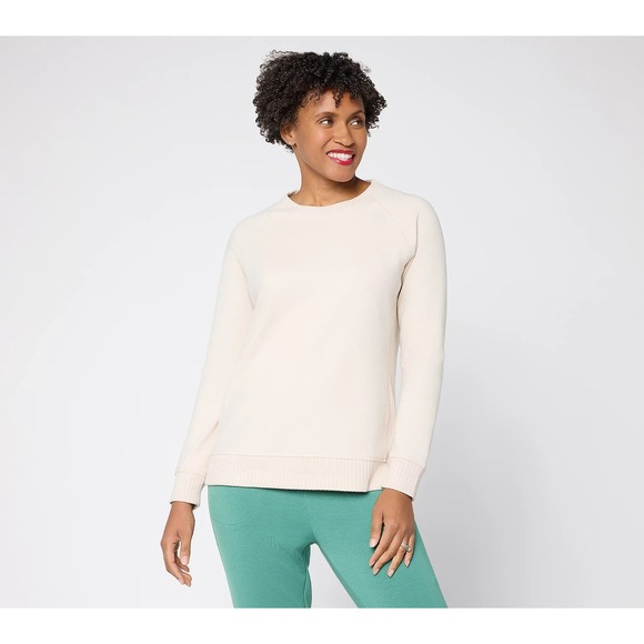 Belle by Kim Gravel Tops - Belle by Kim Gravel French Terry Top with Wide Rib Trim. Crystal Taupe,sz L #16#
